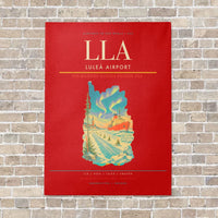 Thumbnail for Luleå Airport LLA vertical canvas print - no frame - red background