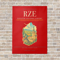 Thumbnail for Rzeszów-Jasionka Airport RZE vertical canvas print - no frame - red background