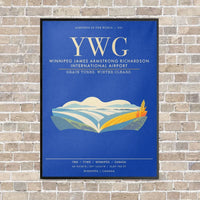 Thumbnail for Winnipeg James Armstrong Richardson International Airport YWG - Canvas Framed - Blue