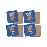 Thumbnail for Clearance Makes The Night Move design on blue 4 pieces set coaster