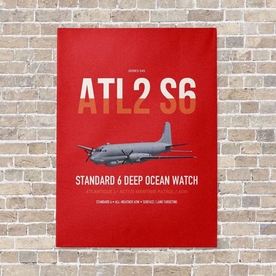 Atlantique 2 Standard 6 vertical canvas print - no frame - red background
