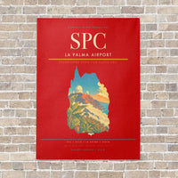 Thumbnail for La Palma Airport SPC vertical canvas print - no frame - red background