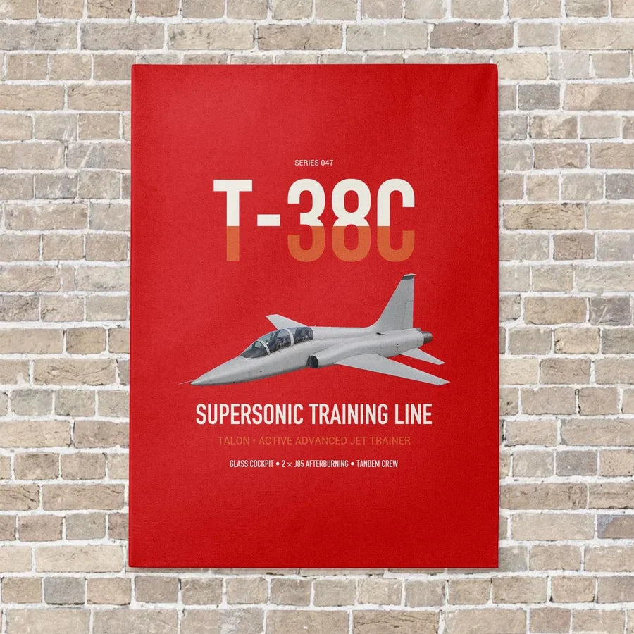 T-38C Talon vertical canvas print - no frame - red background
