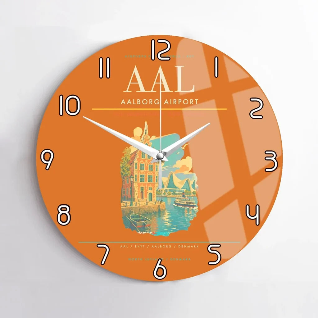 Aalborg Airport AAL Wall-Clock No-Frame - Orange
