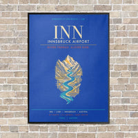 Thumbnail for Innsbruck Airport INN - Canvas Framed - Blue