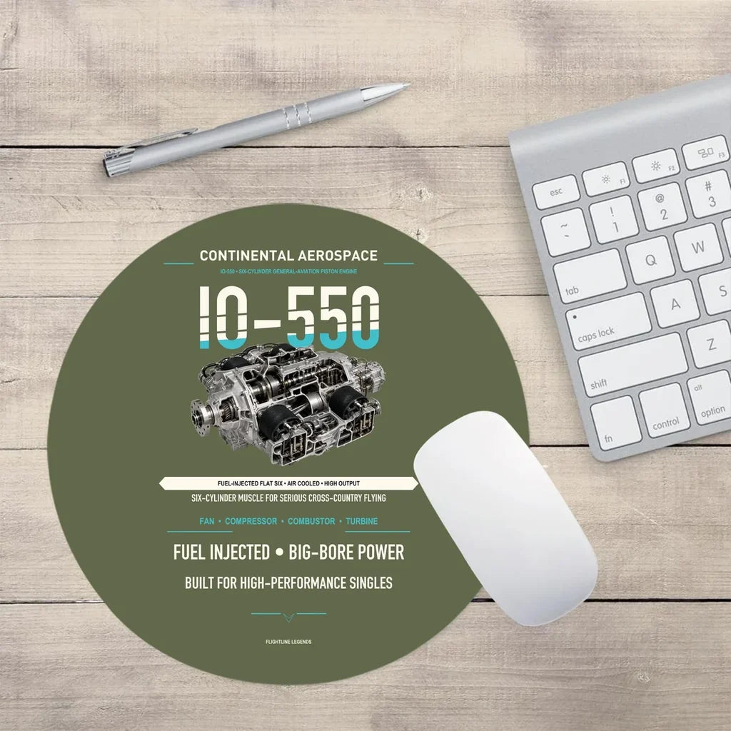 IO-550 design on green army round mouse pad
