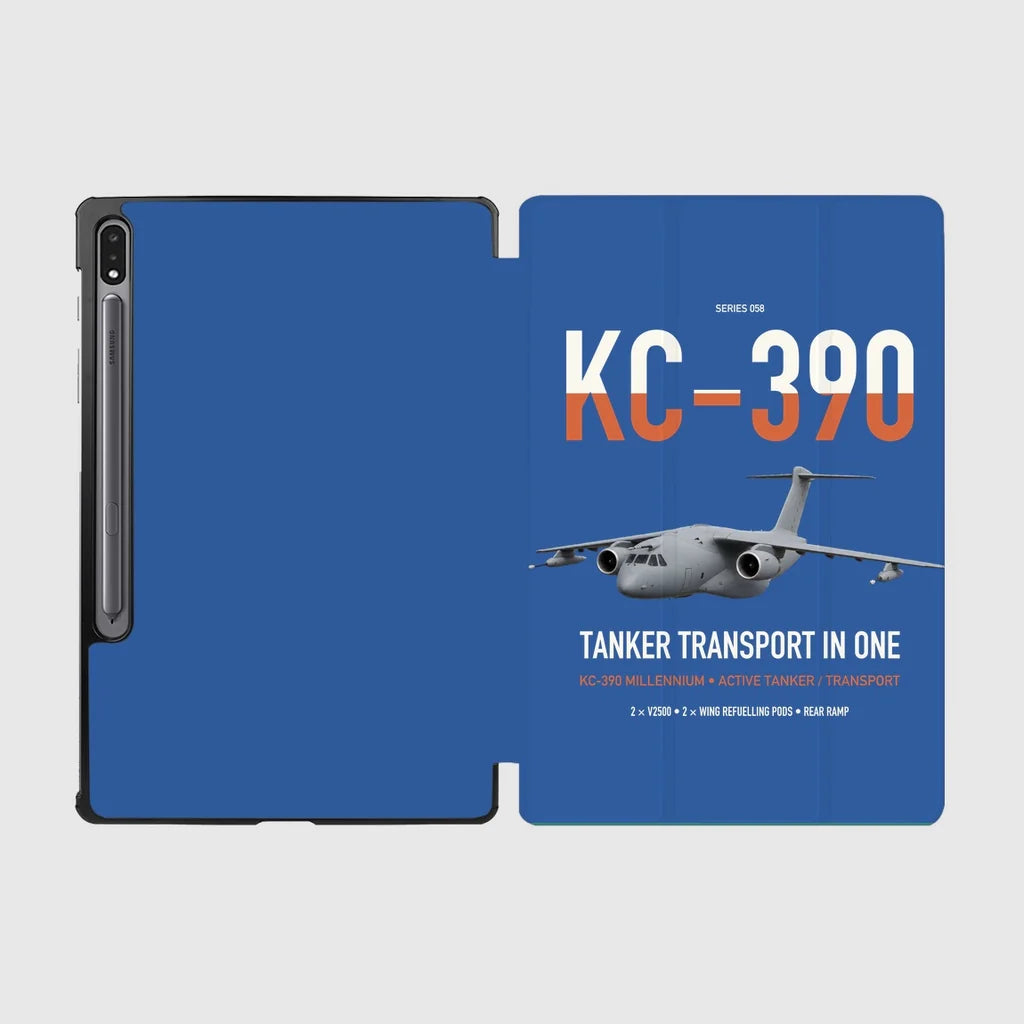 Embraer KC-390 Millennium design on blue samsung tablet tablet case