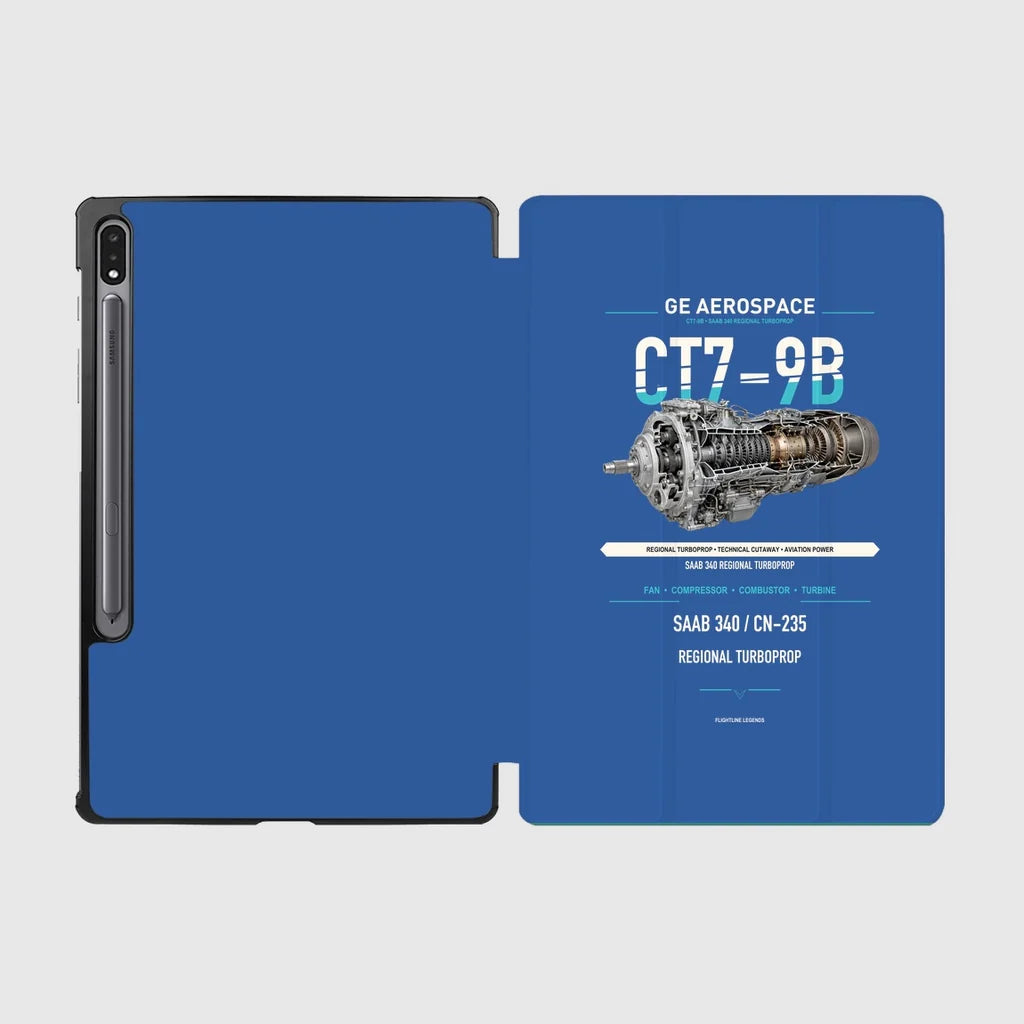 CT7-9B design on blue samsung tablet tablet case