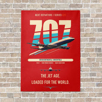 Thumbnail for Boeing 707-320C vertical canvas print - no frame - red background