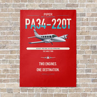 Thumbnail for Piper PA-34-220T Seneca V vertical canvas print - no frame - red background