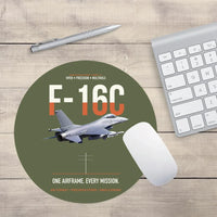 Thumbnail for F-16C Fighting Falcon One Airframe Every Mission design on green army round mouse pad
