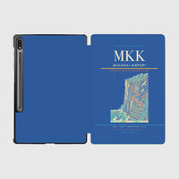 Thumbnail for Molokai Airport (MKK) design on blue samsung tablet tablet case