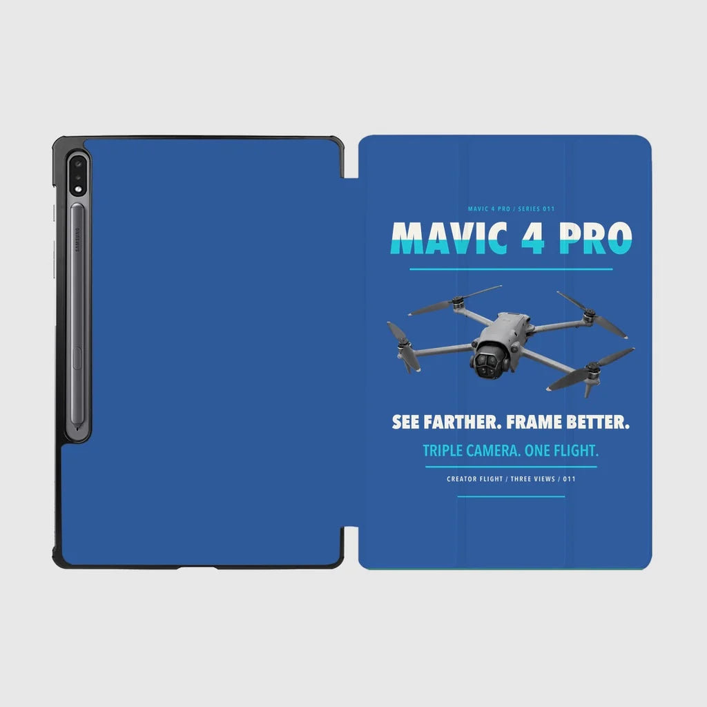 DJI Mavic 4 Pro design on blue samsung tablet tablet case