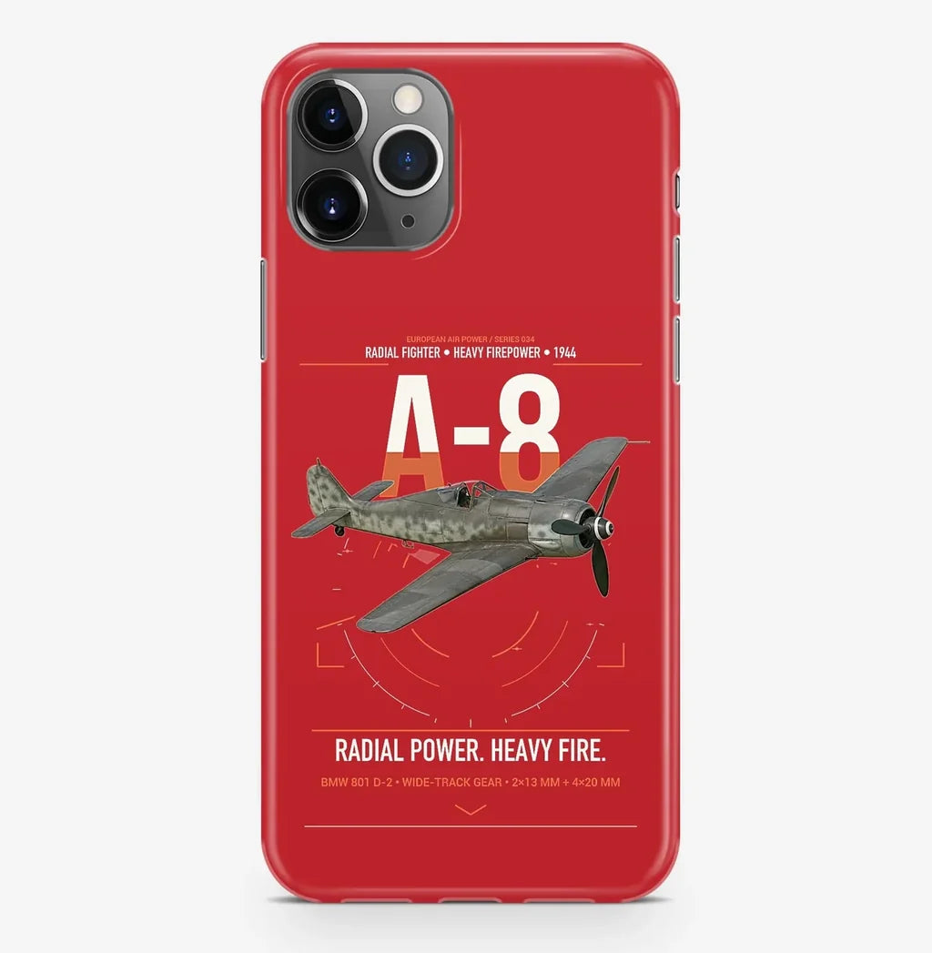 Focke-Wulf Fw 190A-8 design on red magsafe iphone case, for iPhone Pro Max