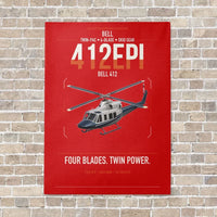 Thumbnail for Bell 412EPI vertical canvas print - no frame - red background