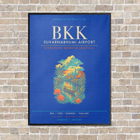 Thumbnail for Suvarnabhumi Airport Bangkok BKK - Canvas Framed - Blue