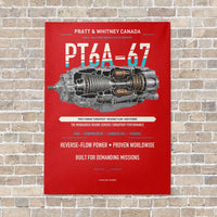 Thumbnail for PT6A-67 vertical canvas print - no frame - red background