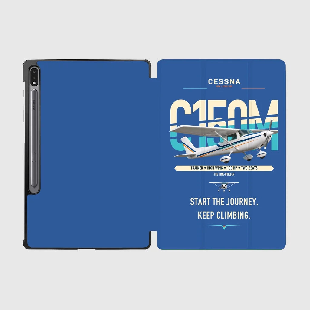 Cessna 150M design on blue samsung tablet tablet case