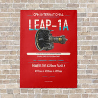 Thumbnail for CFM LEAP-1A vertical canvas print - no frame - red background