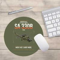 Thumbnail for Aérospatiale SA 330B Puma design on green army round mouse pad