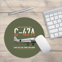 Thumbnail for C-47A Skytrain design on green army round mouse pad