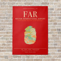 Thumbnail for Hector International Airport FAR vertical canvas print - no frame - red background