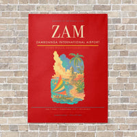 Thumbnail for Zamboanga International Airport ZAM vertical canvas print - no frame - red background