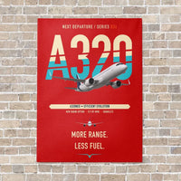 Thumbnail for Airbus A320neo vertical canvas print - no frame - red background