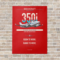Thumbnail for Beechcraft King Air 350i vertical canvas print - no frame - red background