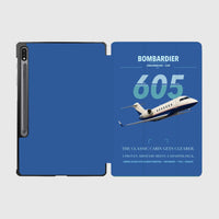 Thumbnail for Bombardier Challenger 605 design on blue samsung tablet tablet case