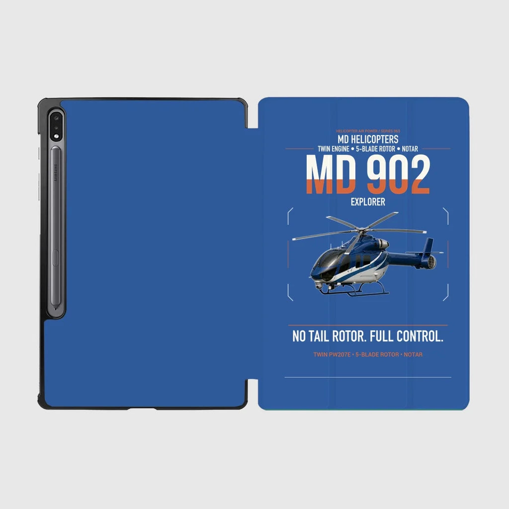 MD Helicopters MD 902 Explorer design on blue samsung tablet tablet case