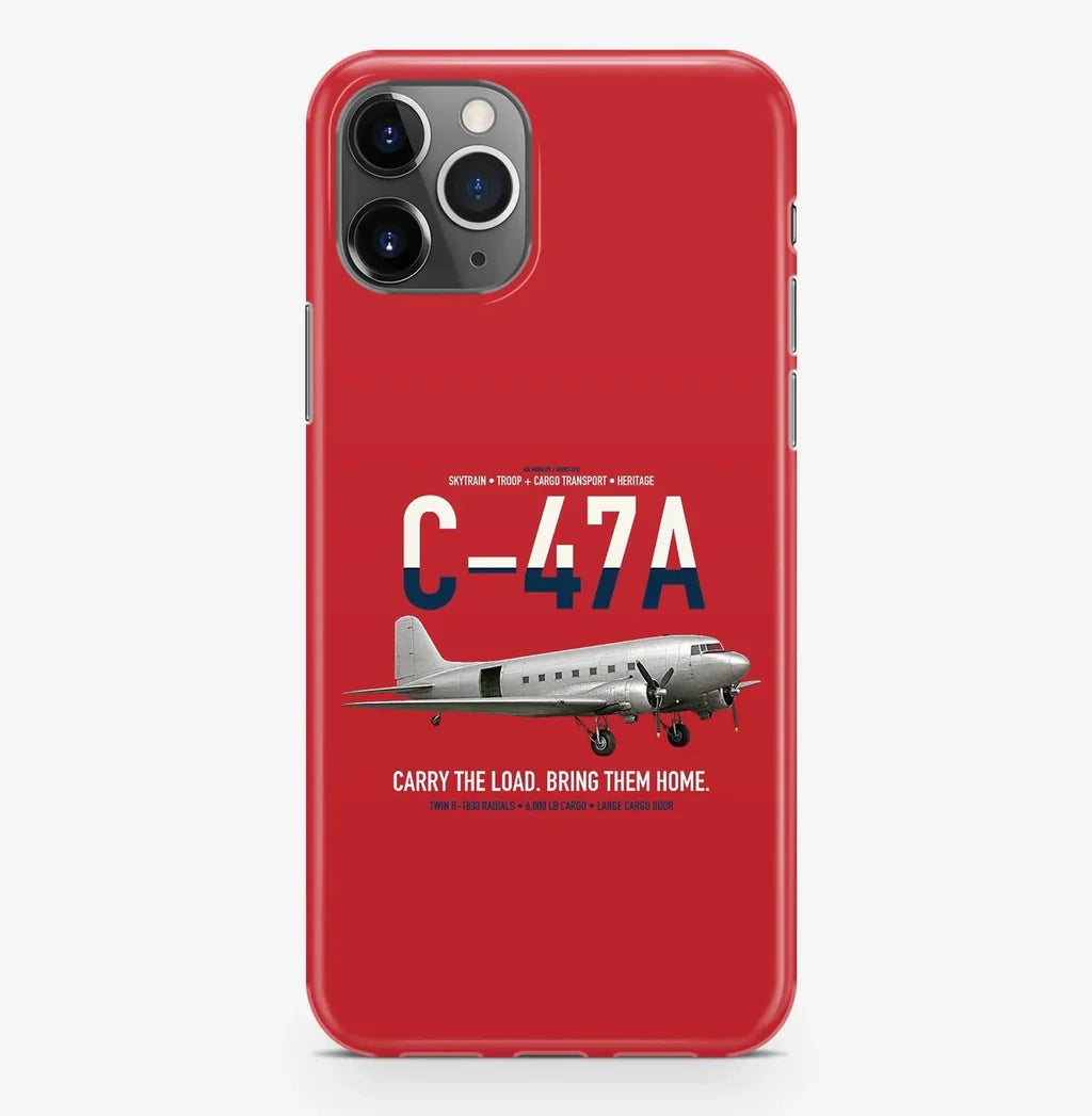 C-47A Skytrain design on red magsafe iphone case, for iPhone Pro Max