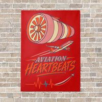 Thumbnail for Aviation Heartbeats V2 vertical canvas print - no frame - red background