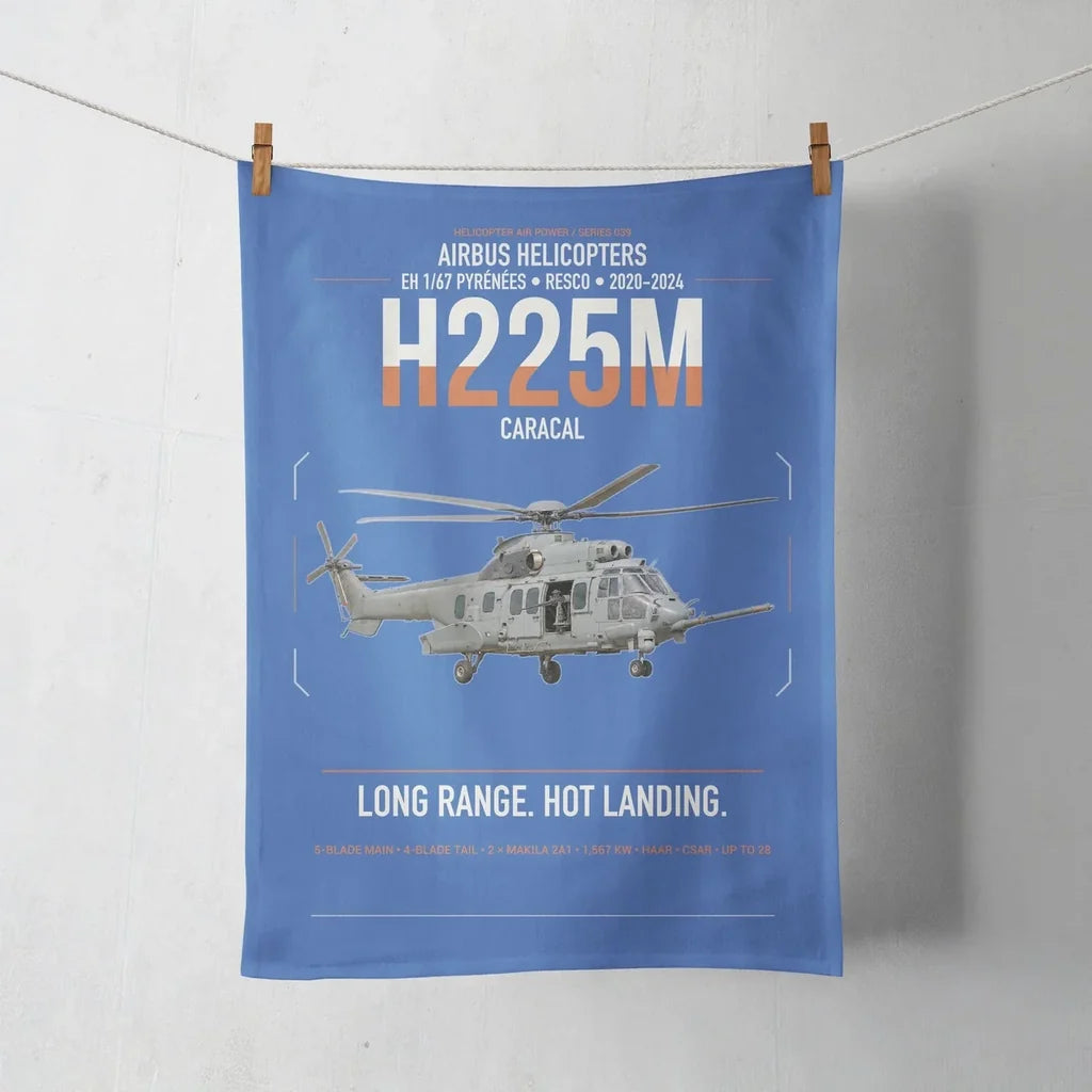 Airbus Helicopters H225M Caracal design on blue towel
