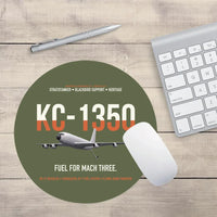 Thumbnail for KC-135Q Blackbird Tanker design on green army round mouse pad