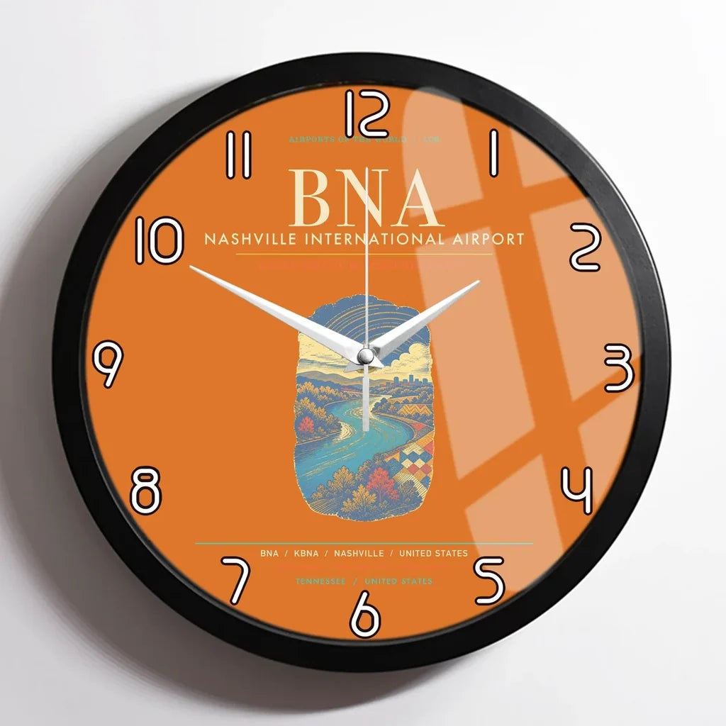 Nashville International Airport BNA Wall-Clock Framed - Orange