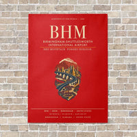 Thumbnail for Birmingham-Shuttlesworth International Airport BHM vertical canvas print - no frame - red background
