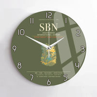 Thumbnail for South Bend International Airport SBN Wall-Clock No-Frame - Green Army