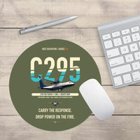 Thumbnail for Airbus C295 Firefighter design on green army round mouse pad