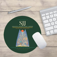 Thumbnail for Sarajevo International Airport SJJ Mouse-Pad Round - Dark Green