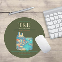 Thumbnail for Turku Airport (TKU) design on green army round mouse pad