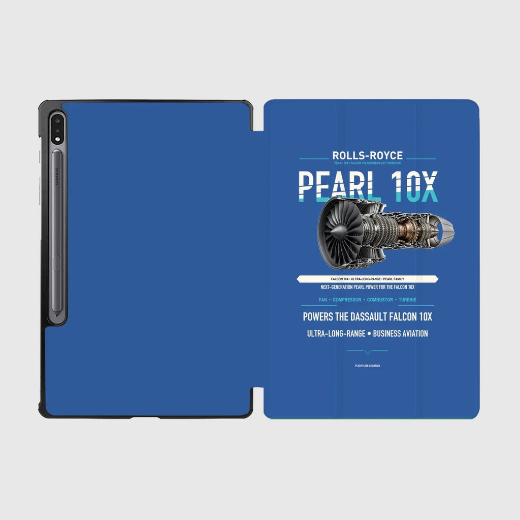 PEARL 10X design on blue samsung tablet tablet case