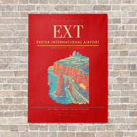 Thumbnail for Exeter International Airport EXT vertical canvas print - no frame - red background