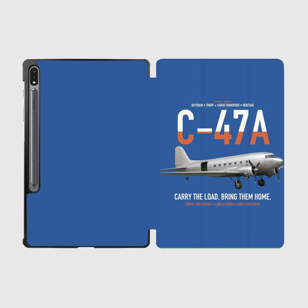 C-47A Skytrain design on blue samsung tablet tablet case