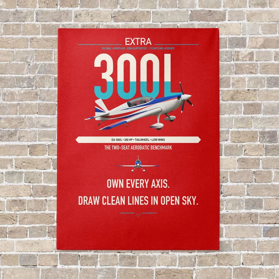 Extra 300L vertical canvas print - no frame - red background
