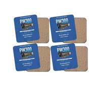 Thumbnail for PW300 design on blue 4 pieces set coaster