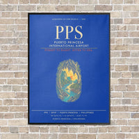 Thumbnail for Puerto Princesa International Airport PPS - Canvas Framed - Blue