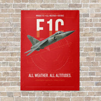 Thumbnail for Dassault Mirage F1C vertical canvas print - no frame - red background