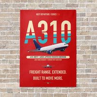 Thumbnail for Airbus A310-300P2F vertical canvas print - no frame - red background