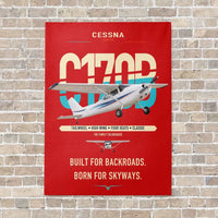 Thumbnail for Cessna 170B vertical canvas print - no frame - red background